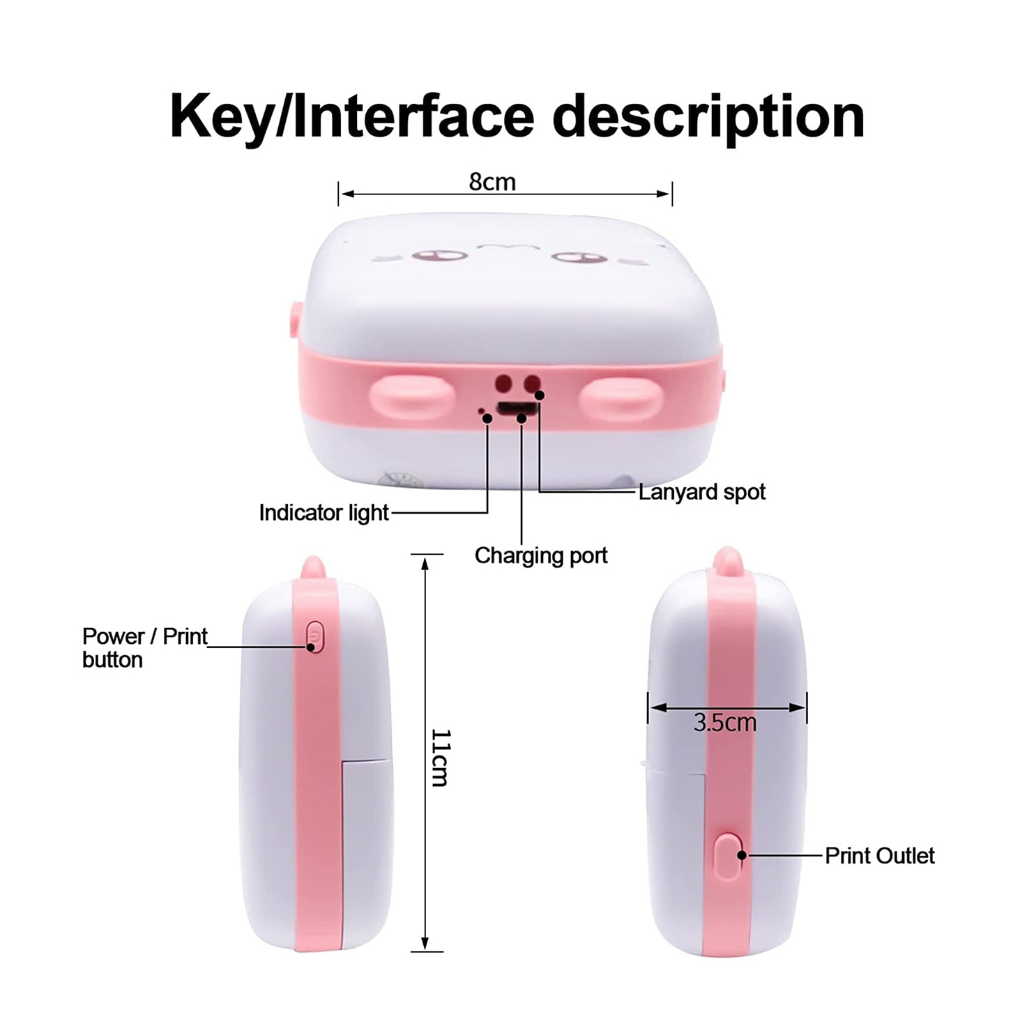  Student Pocket Error Bluetooth Inkless Text Photo Convenient Mini Fashion Label Printer 