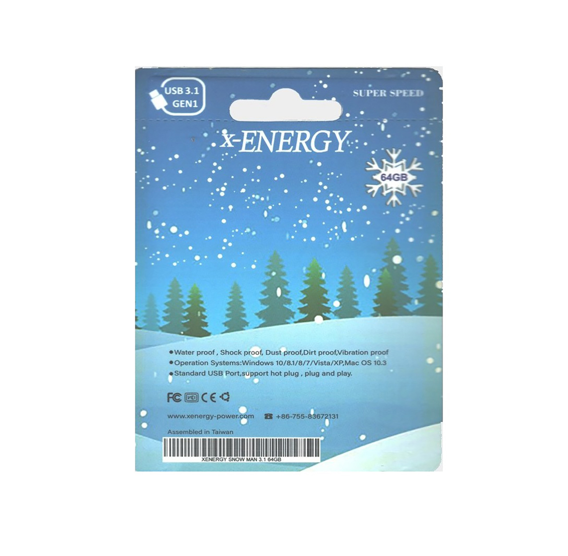  X-Energy-Snowman-USb3.1GEN1-64G-Flash-memory 