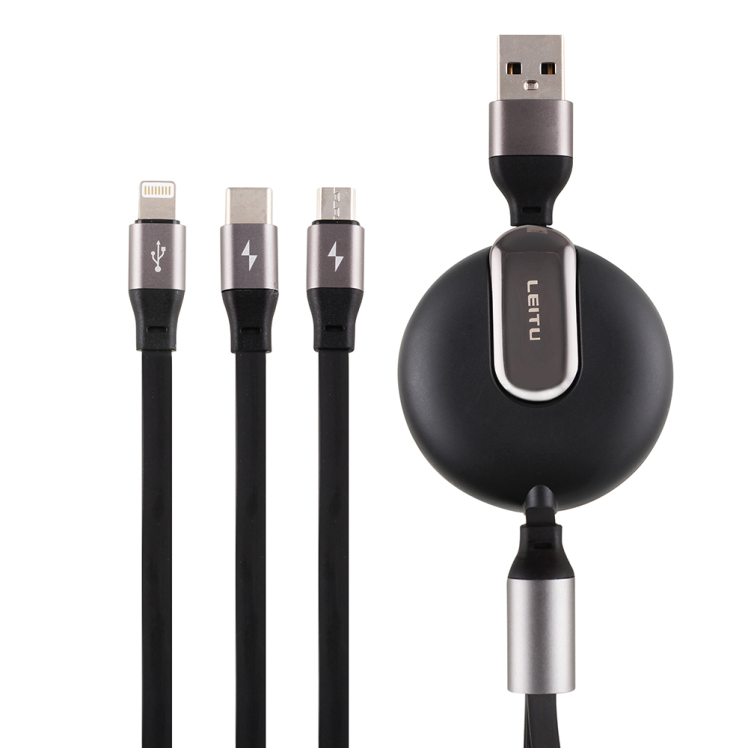 کابل تبدیل USB به لایتنینگ/microUSB/USB-C لیتو مدل LD-12